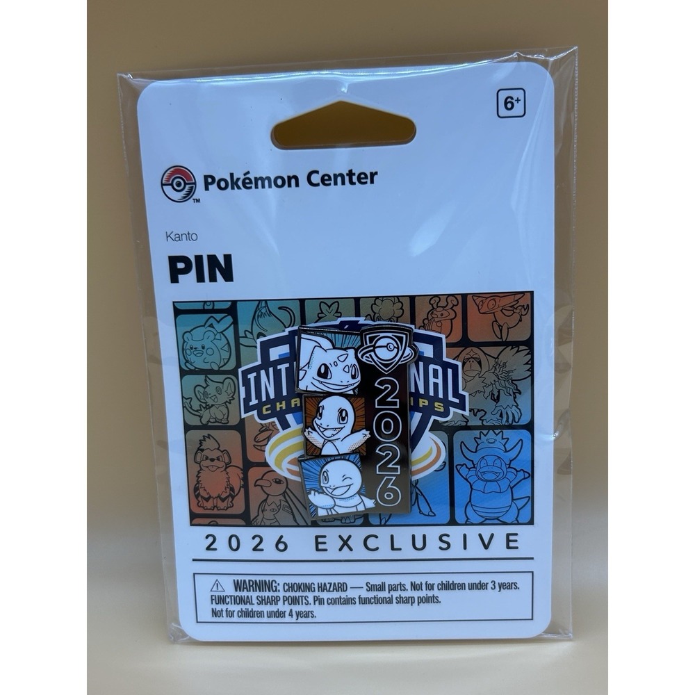 Pokemon‎ Center NAIC 2026 Kanto Starters Exclusive Pin Sealed